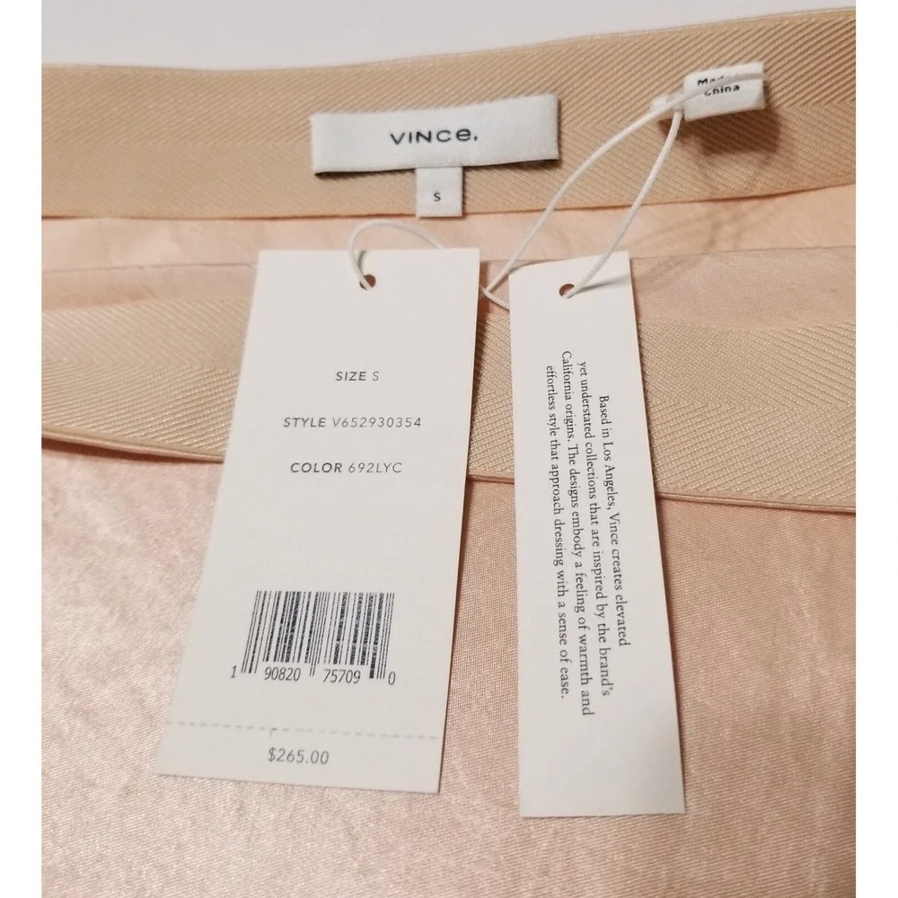 NWT Vince Satin Midi Slip Skirt in Lychee Size S $265 See Matching Flats! - Picture 13 of 15